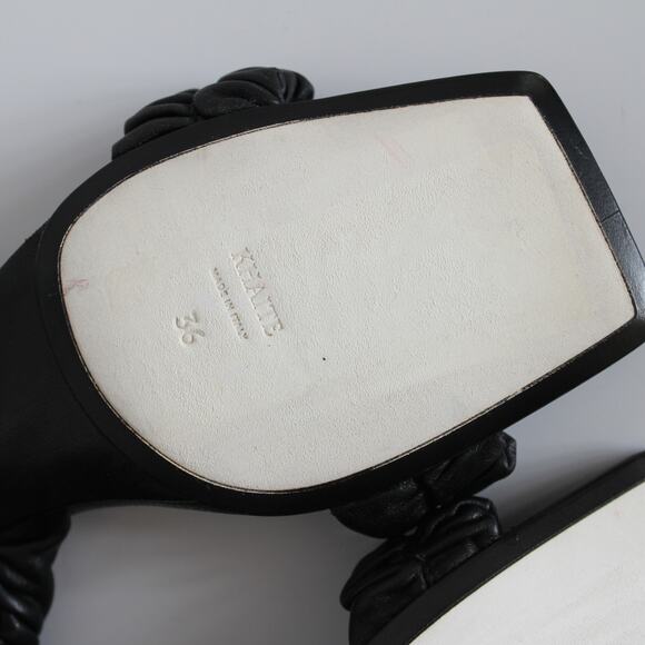Khaite Lexington Black Ruched Leather Kitten-Heel Sandals (two different sizes) - Picture 15 of 16